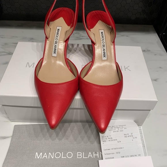 Manolo Blahnik Carolyne 70 Slingback Heels - Picture 2 of 5